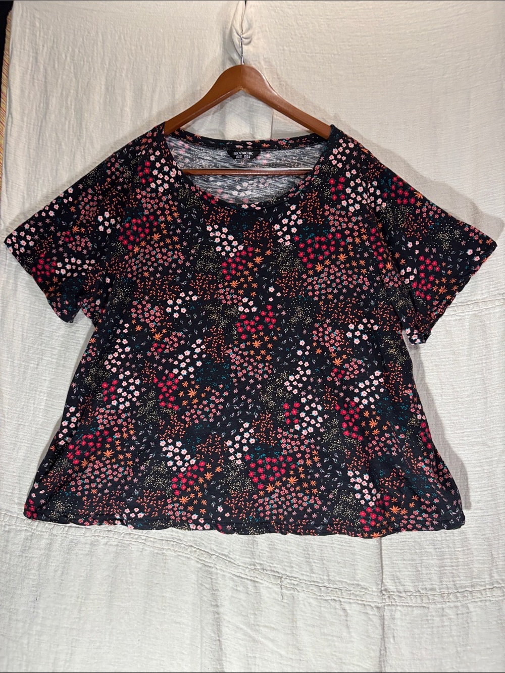 BloomChic 100% Cotton Floral Tunic Top Blouse Size 22-24 EUC